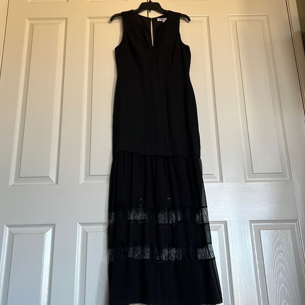NWT BCBG Generation black sleeveless maxi lace witchy goth whimsigoth dress 10